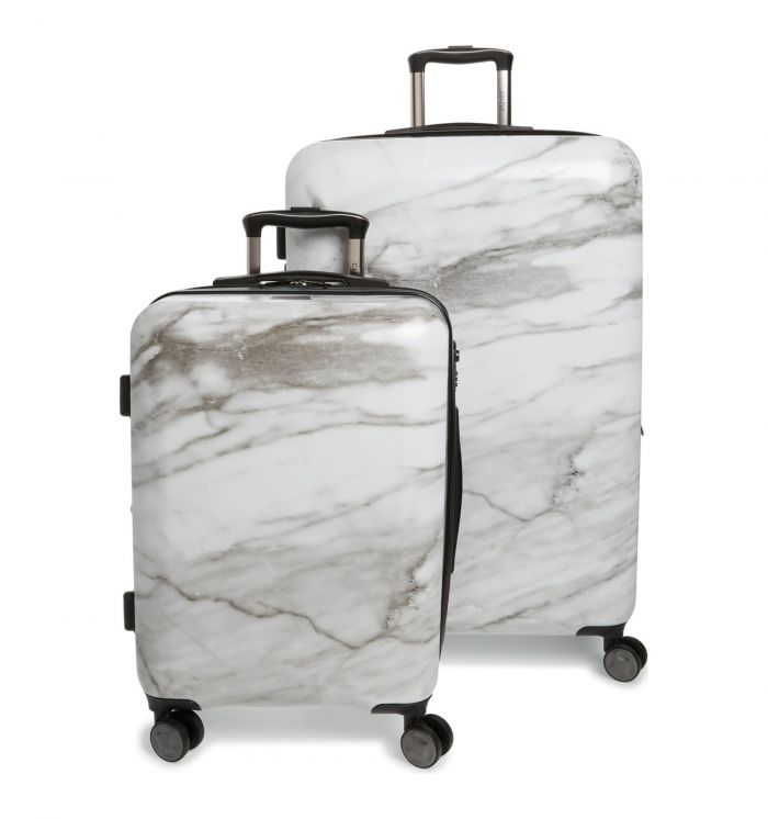 marble effect cabin suitcase