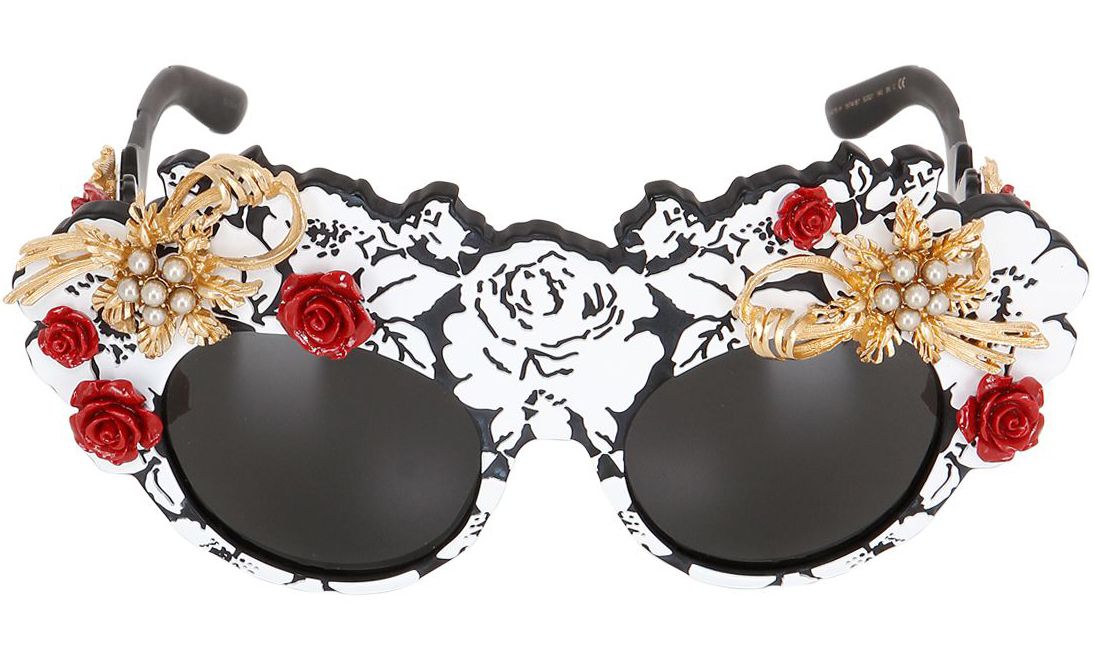 Dolce & Gabbana Mama's Embellished Brocade Sunglasses
