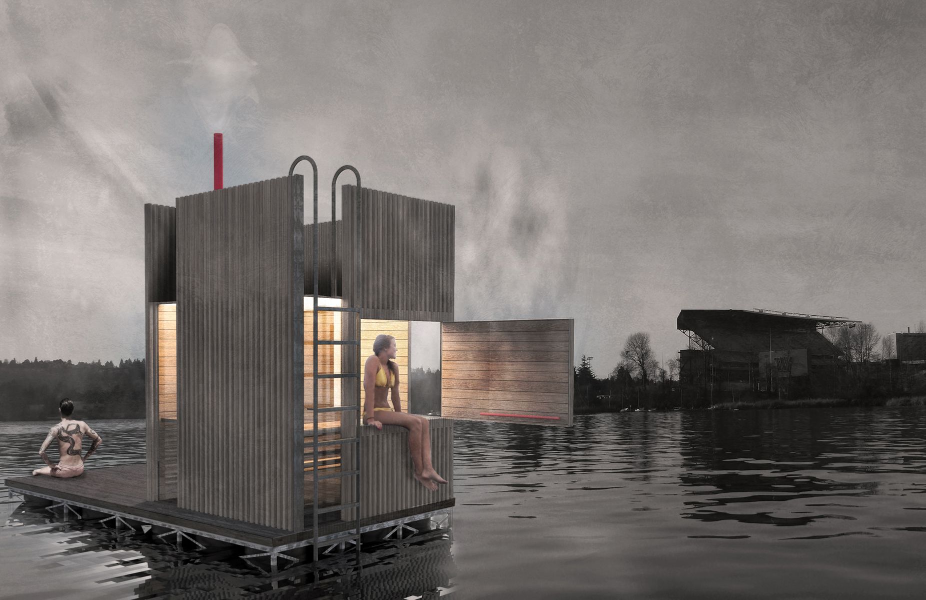 goCstudio, floating sauna, sauna