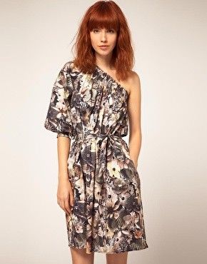Emma Cook Jungle Floral Print One Shoulder Sun Dress, £330 at A