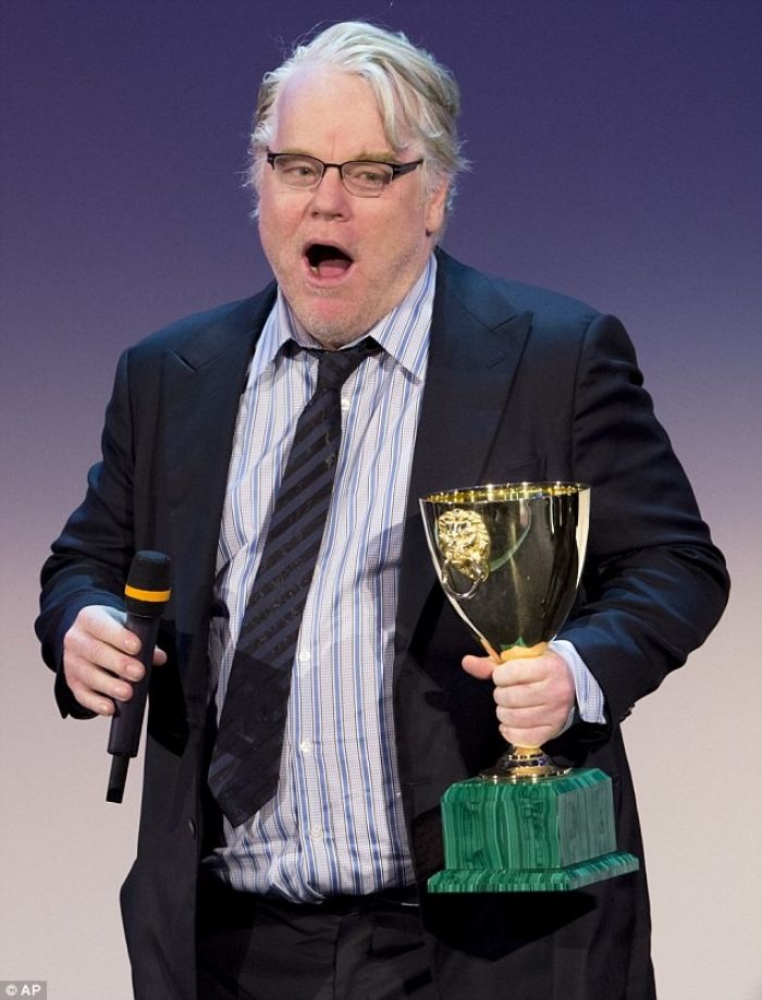 Philip Seymour Hoffman accepting Best Actor prize at Venice Fil