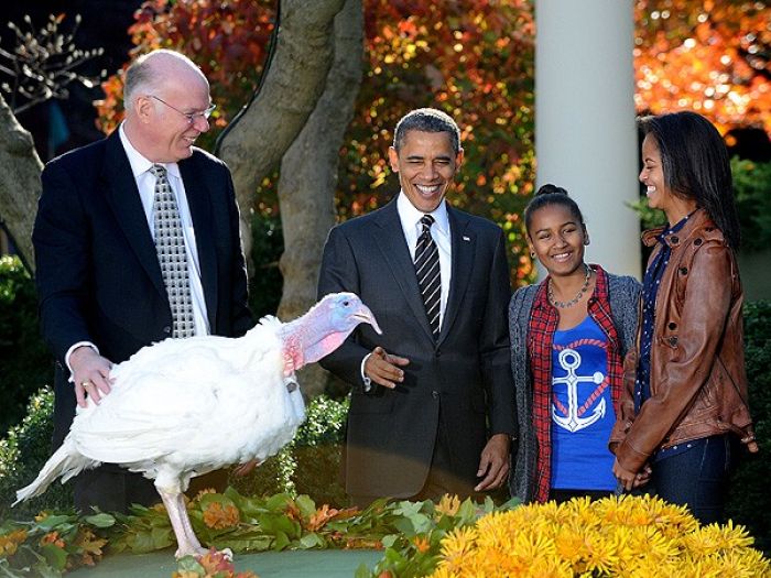 Obama family at turkey pardon