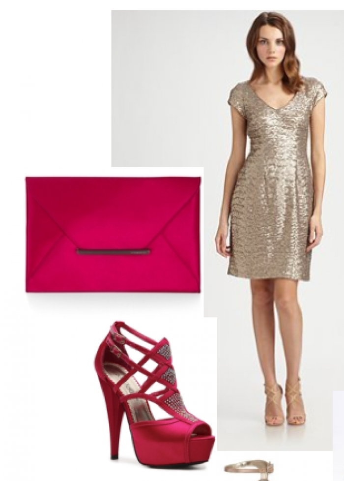Theia Sequined Dress and Shoes