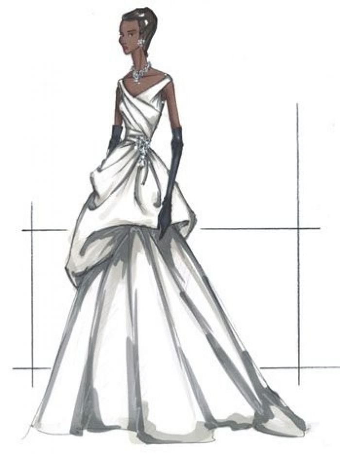 Michelle Obama inauguration dress render