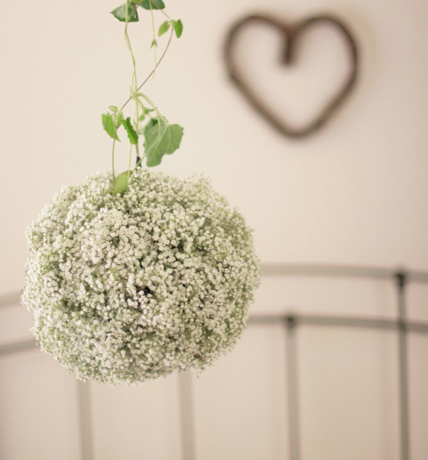 baby's breath ball hanging ornament