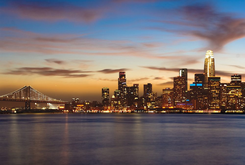 San Francisco at dusk.