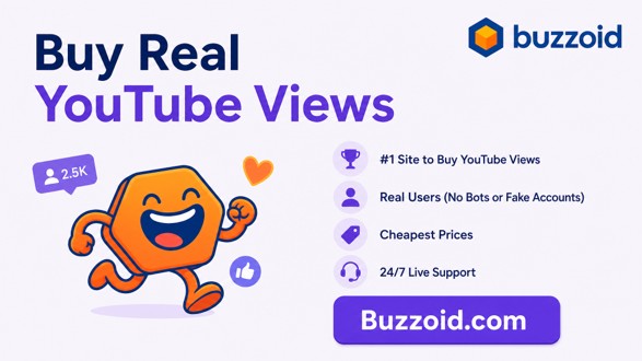 Buy real YouTube views with Buzzoid, showcasing features like 24/7 live support and affordable prices.