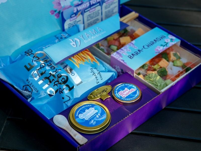 Luxury Caviar Dream Box featuring assorted sushi, caviar, and a decorative presentation from Yama Sushi Marketplace.