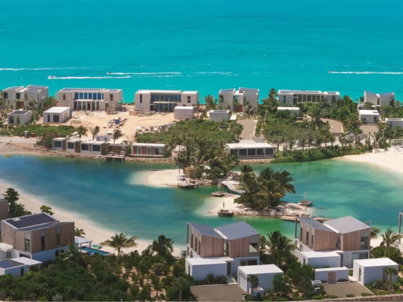 Waterfront luxury accommodations in South Bank, Turks & Caicos, with pristine waters and lush landscapes.