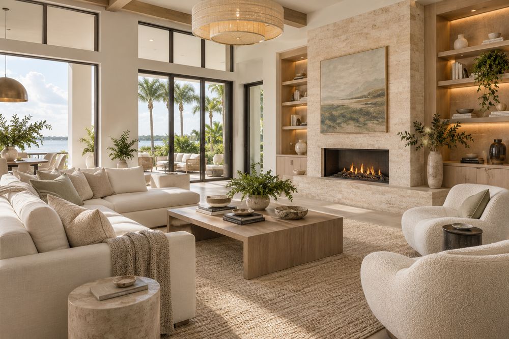 Thoughtfully designed luxury living room representing RDM Interiors in Sarasota and Lakewood Ranch, Florida