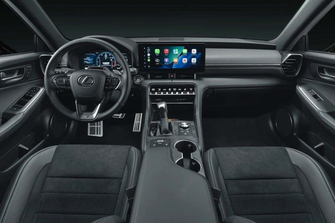 Interior view of the 2027 Lexus IS featuring sleek design, a modern dashboard, and advanced technology interfaces.