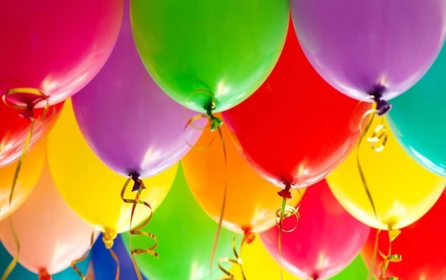 Colorful latex balloons in various shades, adding a festive atmosphere for celebrations and events.