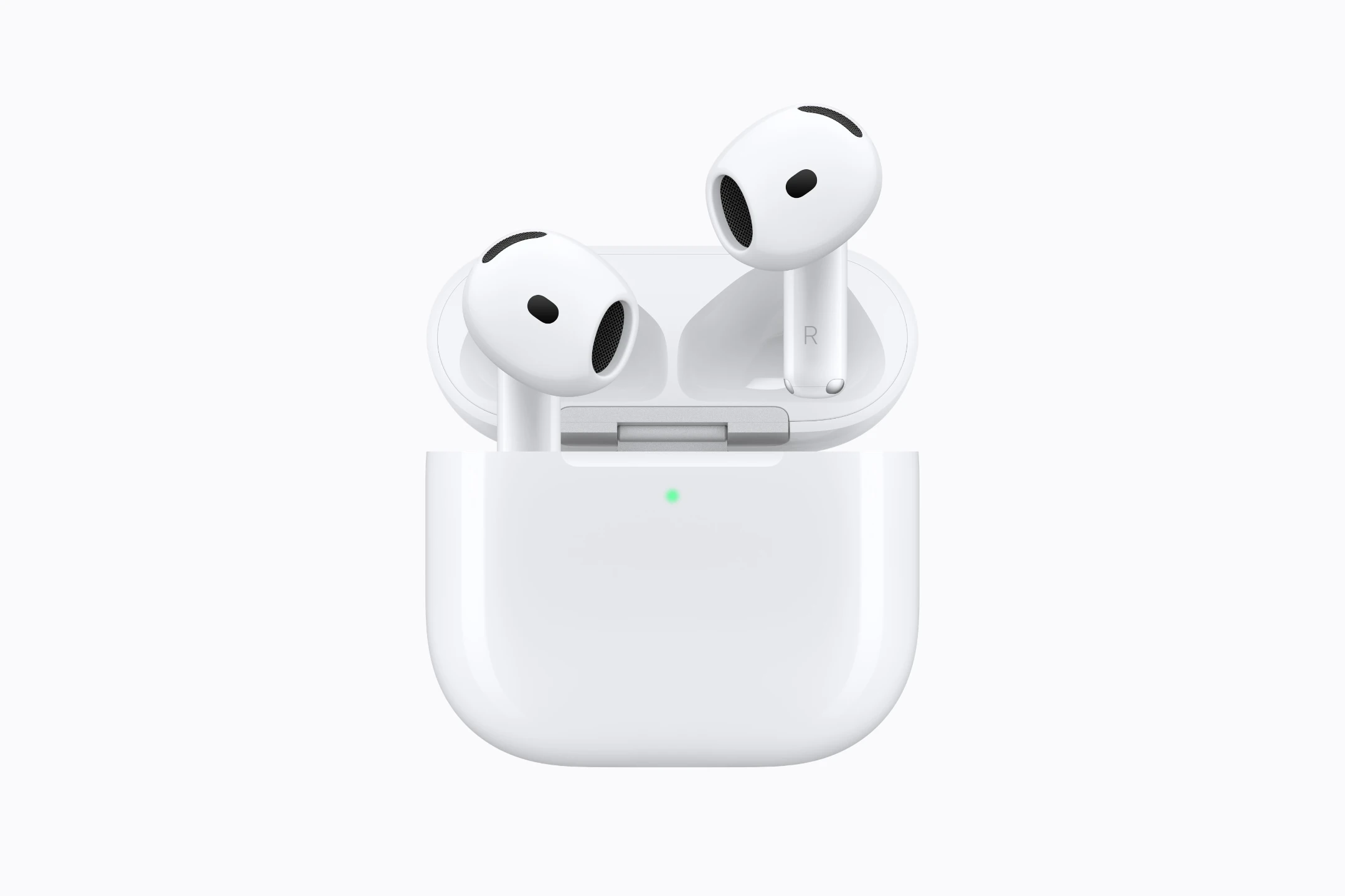 Apple AirPods 5 in their charging case, showcasing advanced noise cancellation and open-ear comfort features.