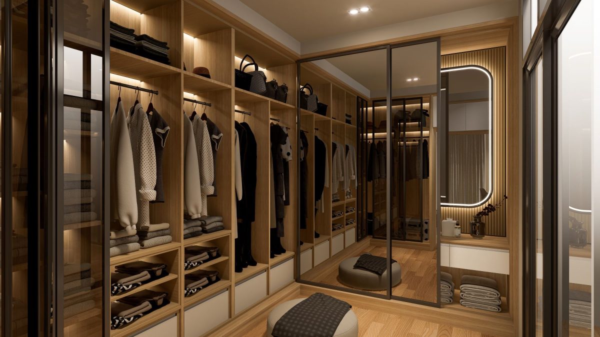 walk in closet led lighting design luxury bedroom