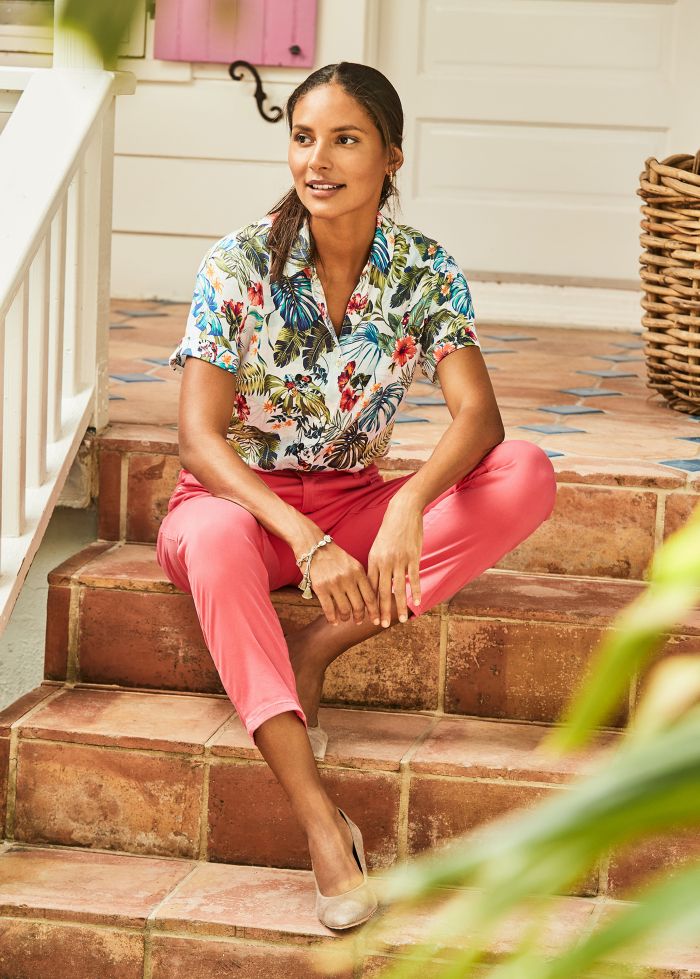 woman sitting on stairs