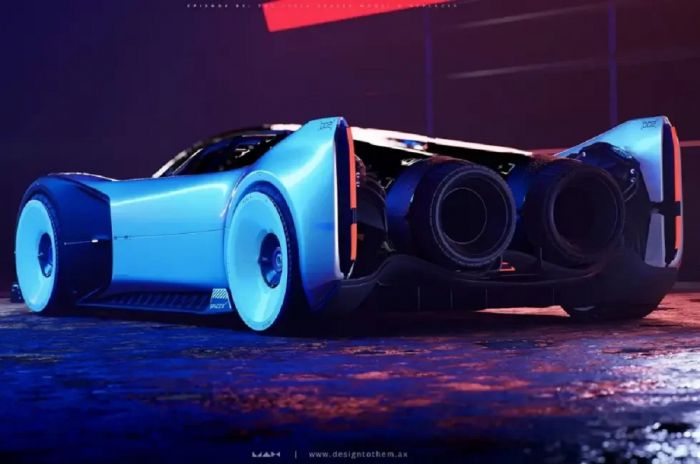 TESLA SpaceX मॉडल रॉकेट थ्रस्टर्स और बूस्टर्स के साथ एक हाइपरकार अवधारणा है