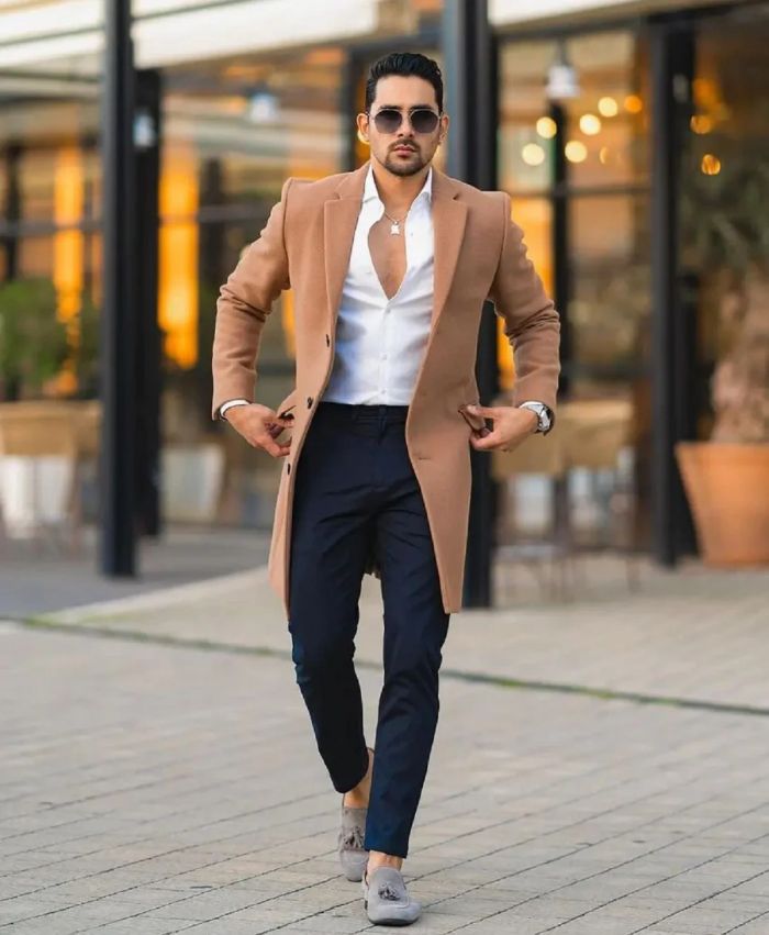 Camel coat style men sale