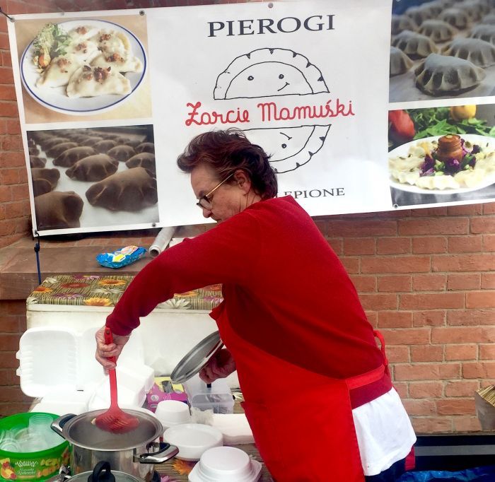 Perogi stand at Breakfast Market