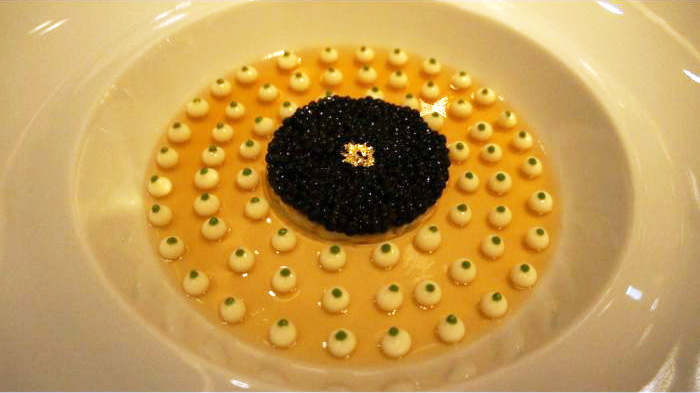 Caviar With King Crab in Cauliflower Gelee