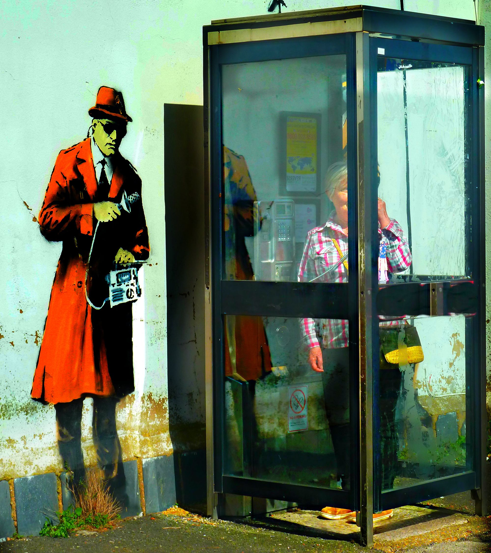 banksy, spy booth