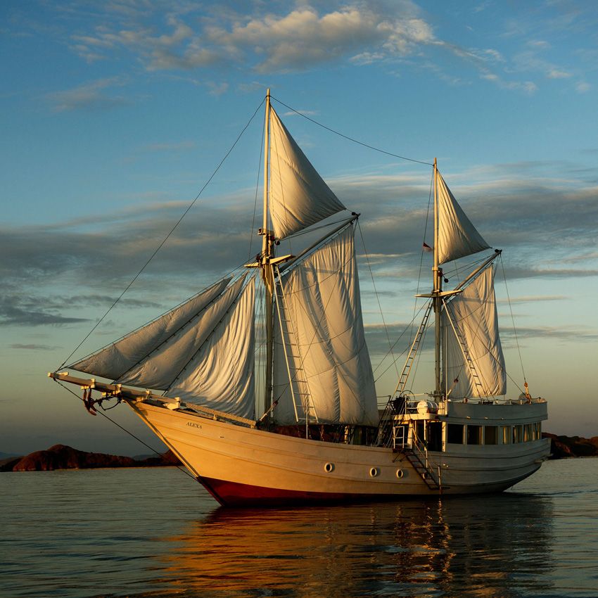 traditional Indonesian two-masted vessel