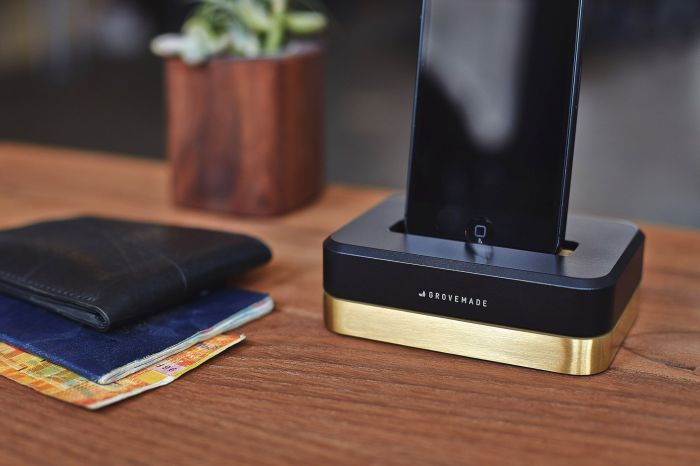 grovemade brass iphone dock