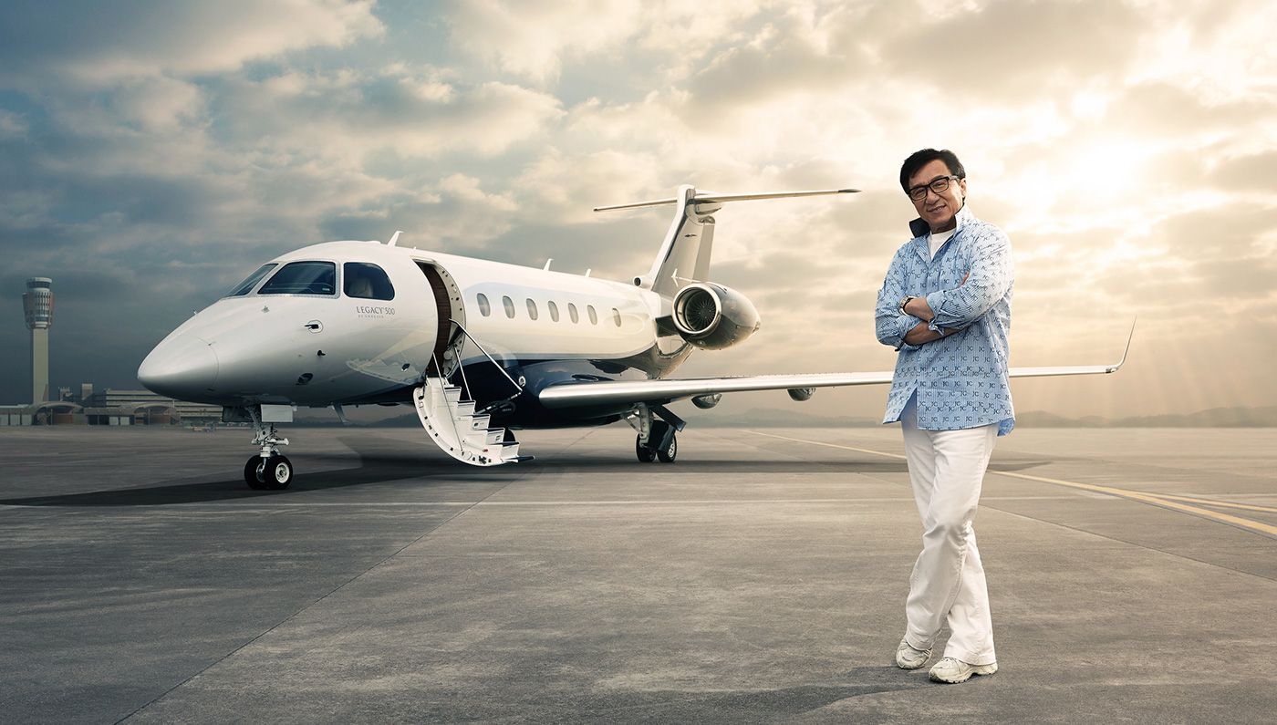 jackie chan, private jet