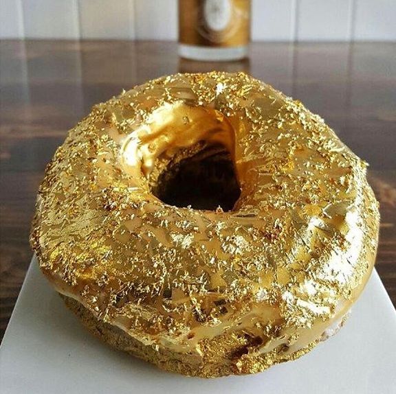 Manila Social Club, gold donut,  Golden Cristal Ube Donut