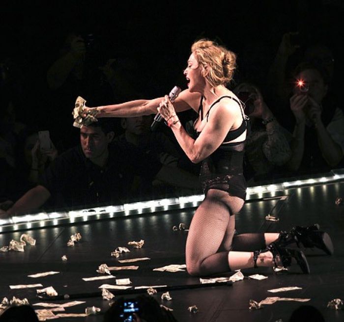 Madonna onstage in New York