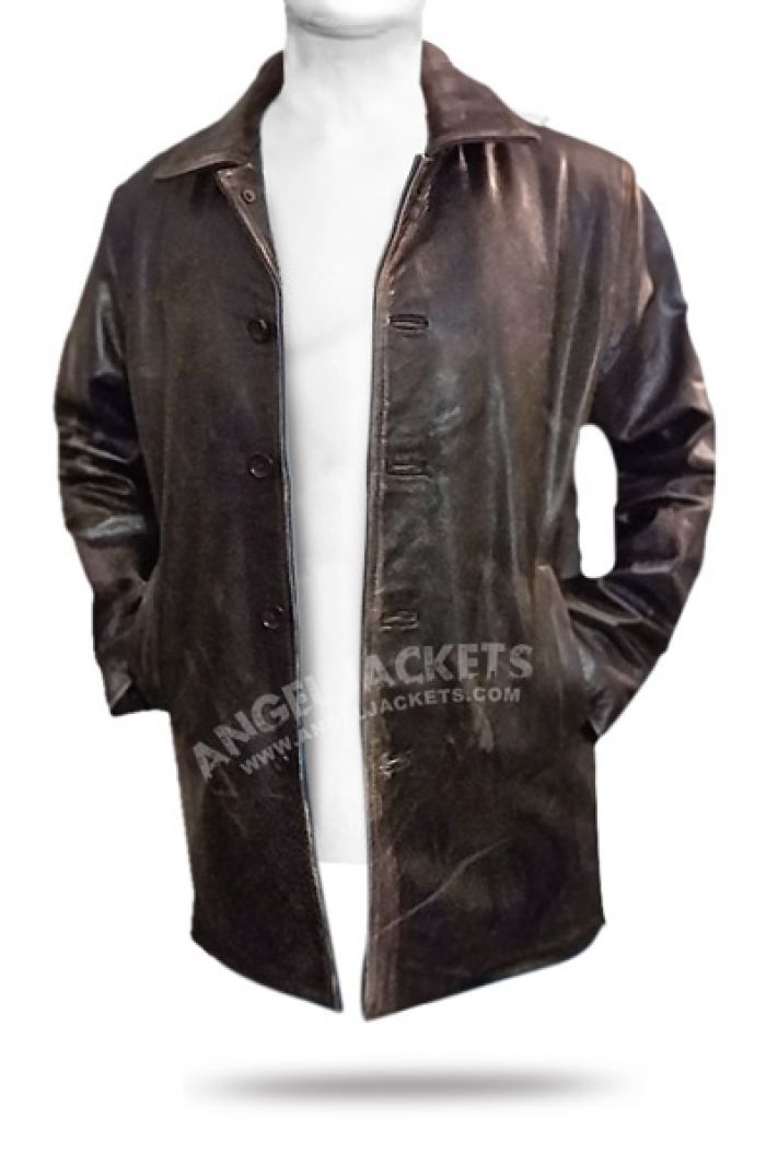 Supernatural Distressed Leather Jacket Coat