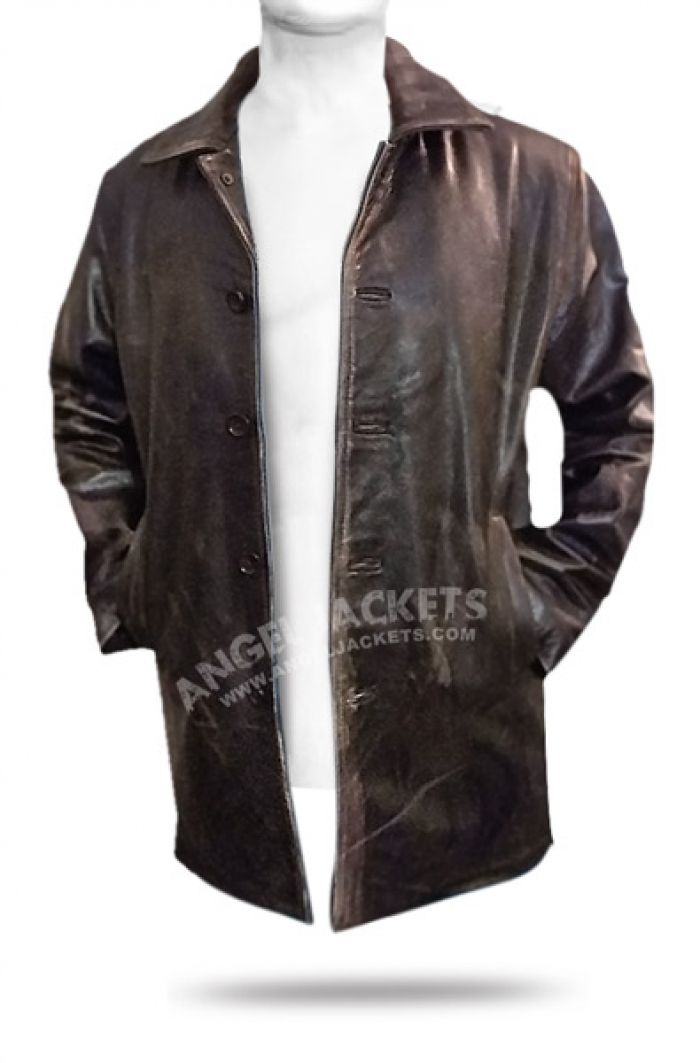 Supernatural Brown Distressed Jacket Coat Cyber Monday Mens Clothing