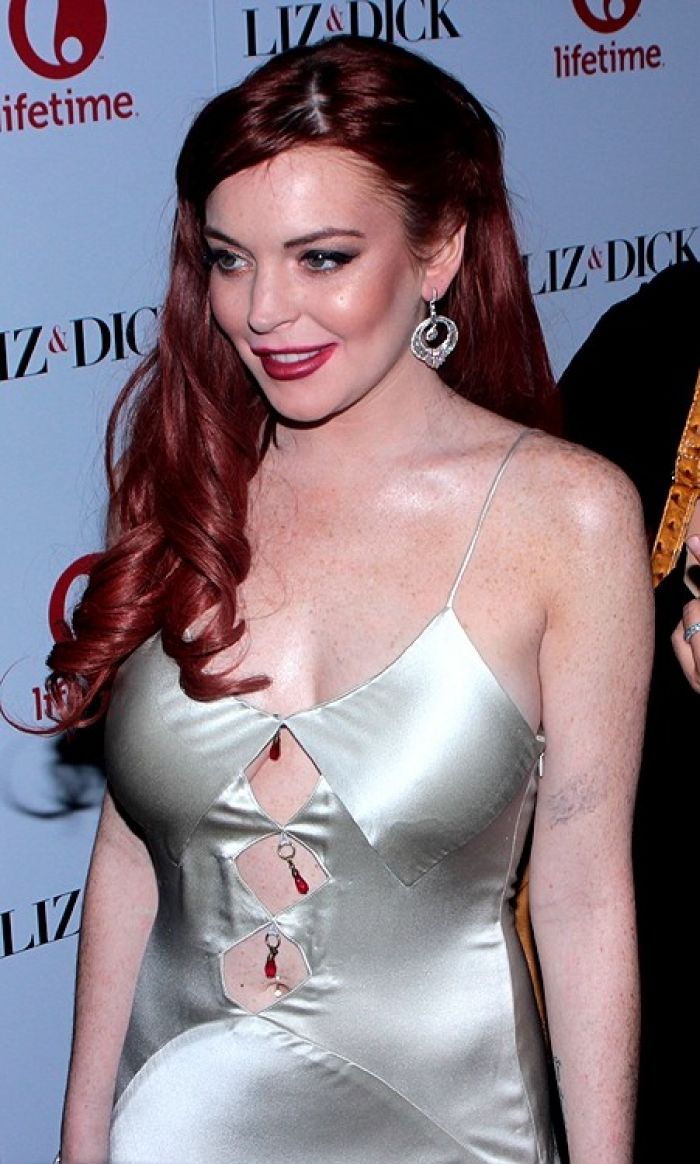 Lindsay Lohan in terrible dress