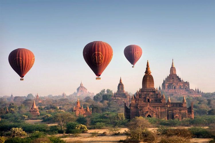 hot-air balloon ride over Bagan
