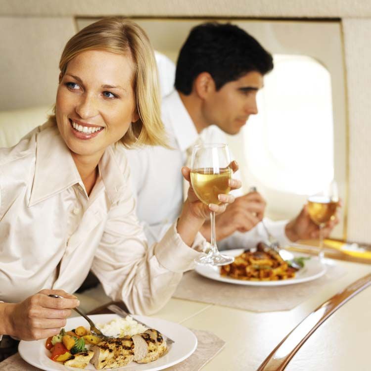 Gourmet food on planes